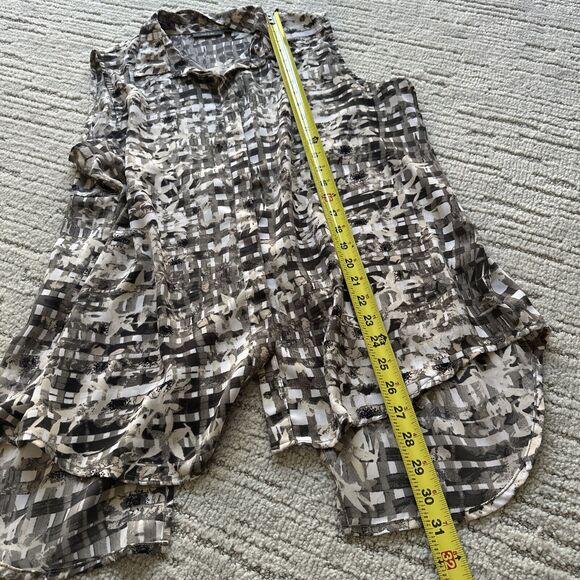 Apt. 9 Women's Blouse Size Large Sleeveless Button Up Collar Geometric Print Y2K - Picture 11 of 12